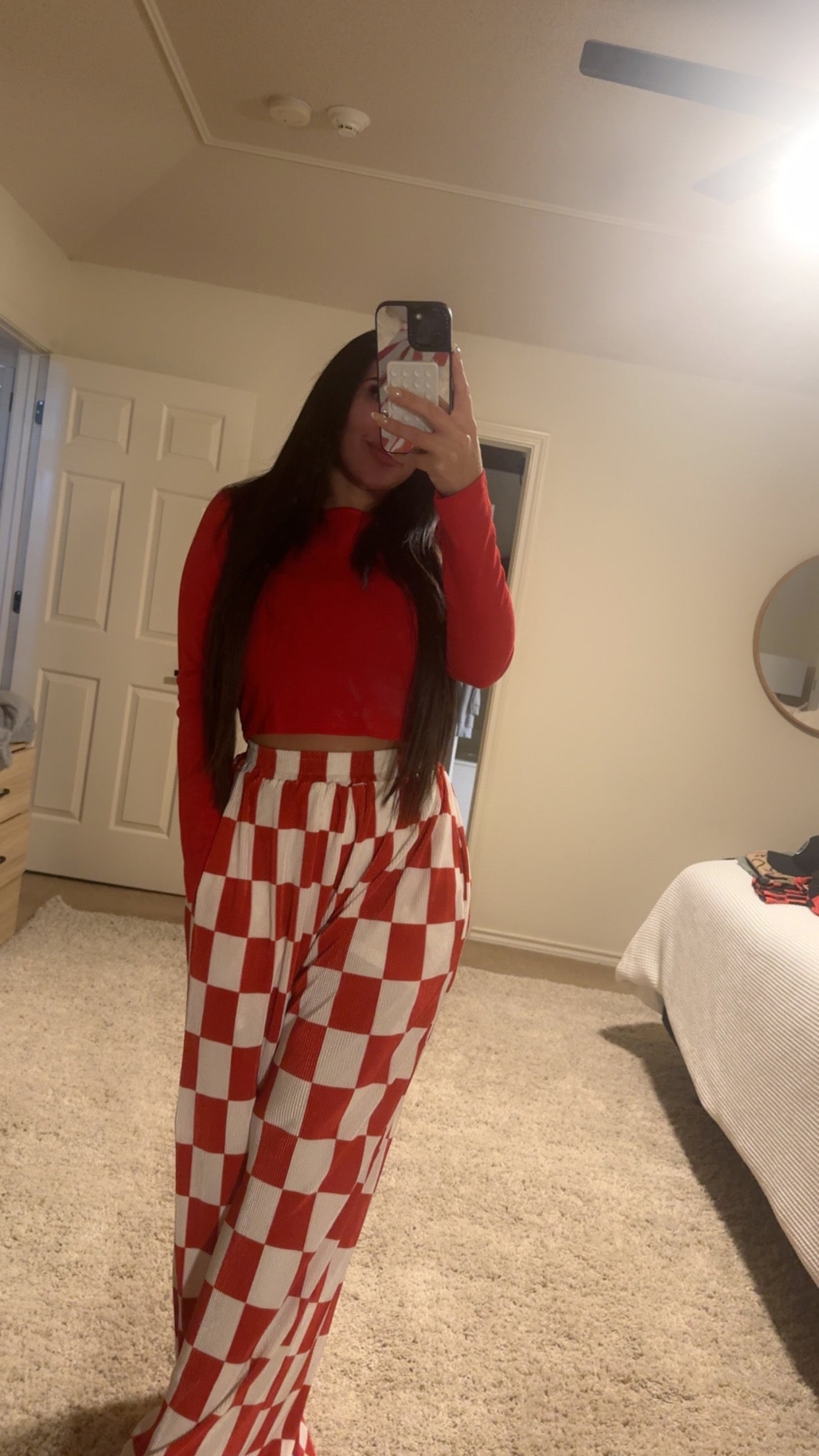 checkmate pants red/white