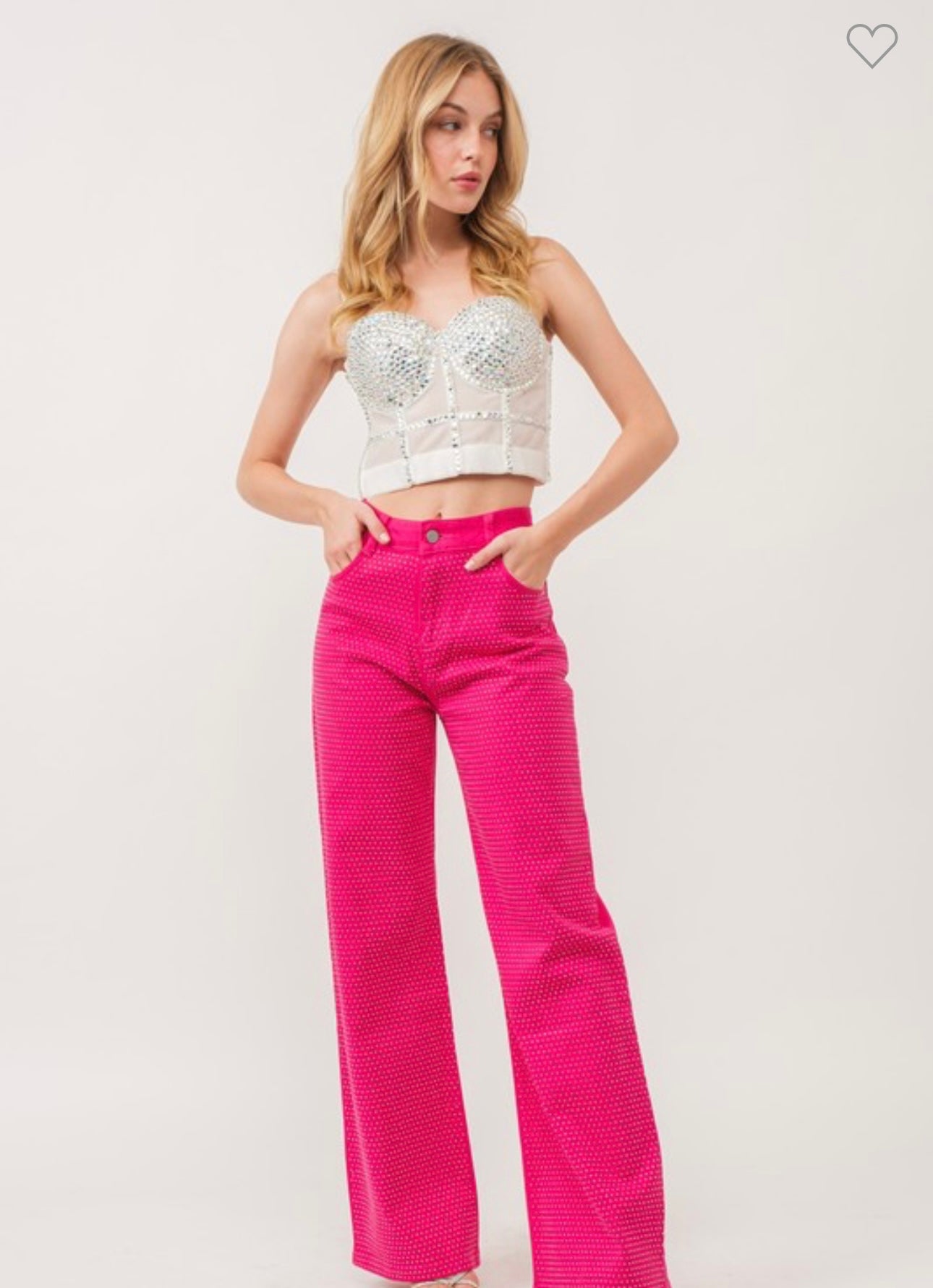 Broadway rhinestone denim