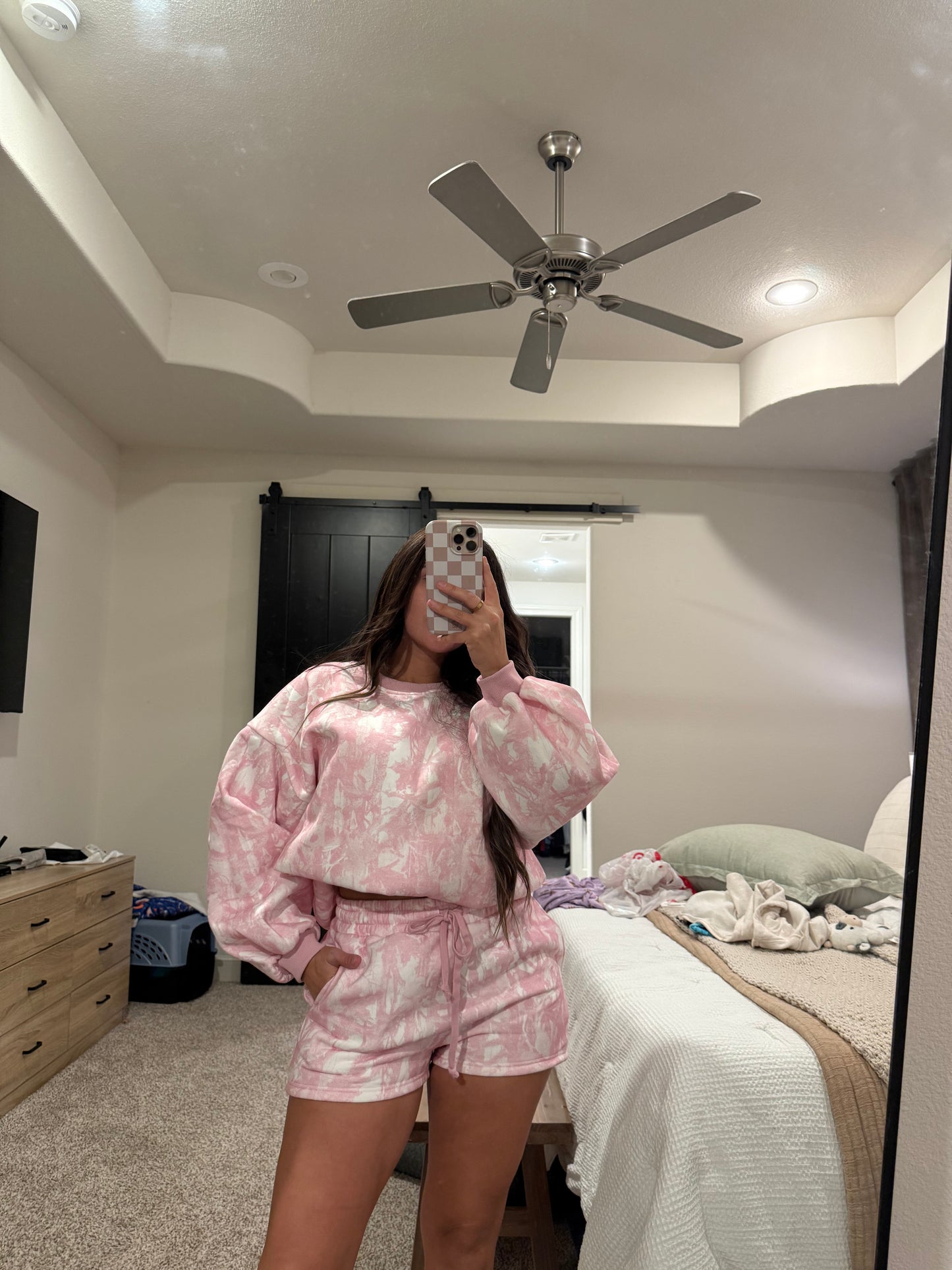 Pink camo set