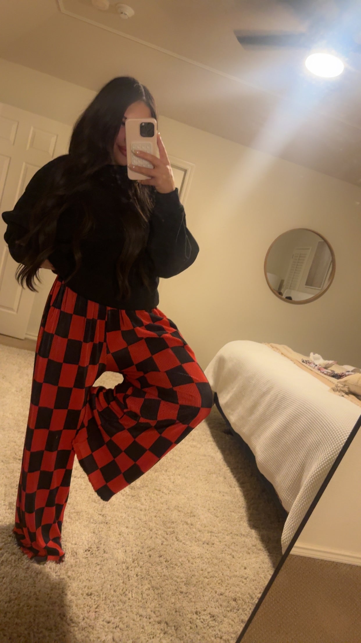 checkmate pants red/black