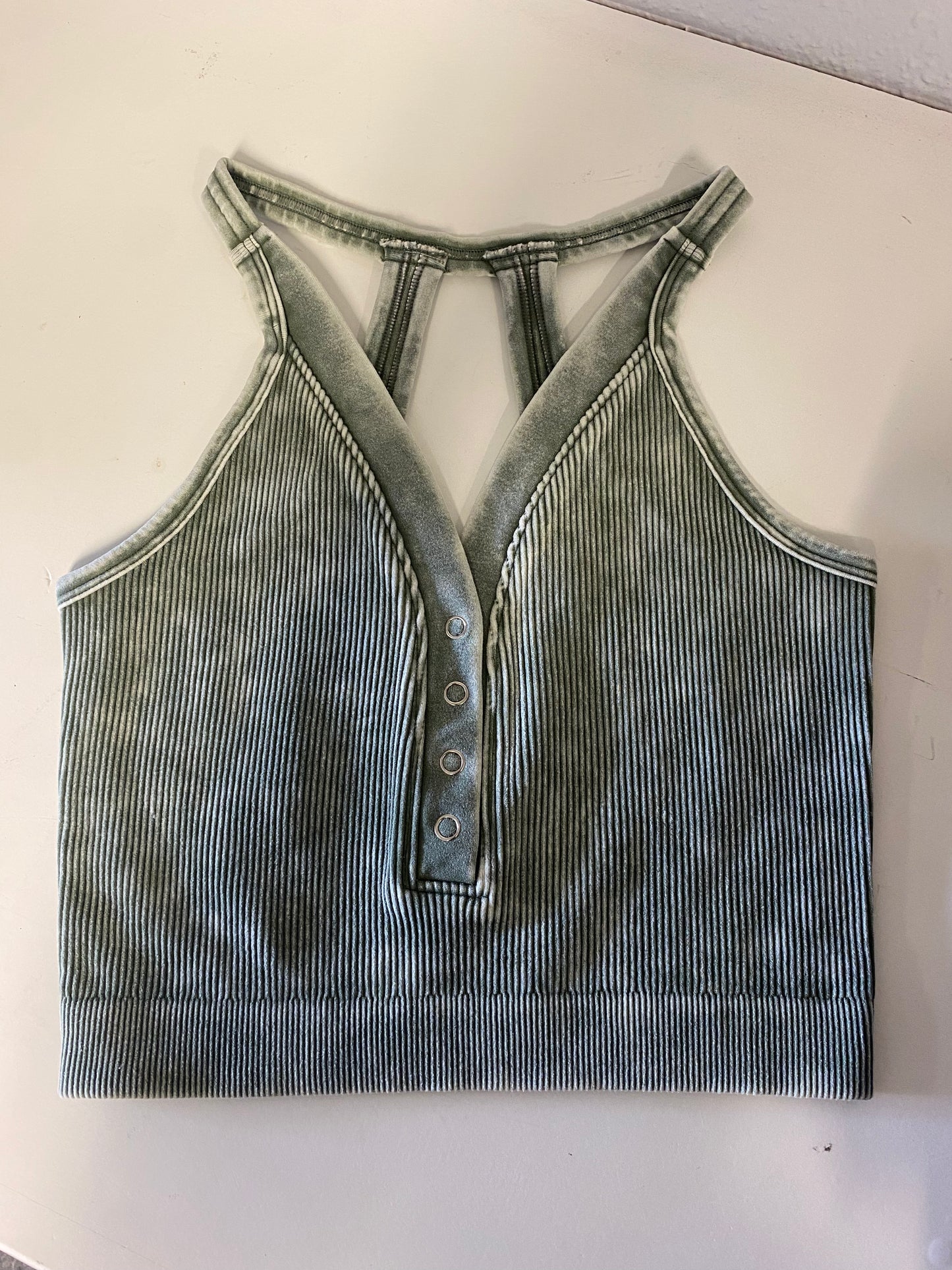Hailey Button Crop Top