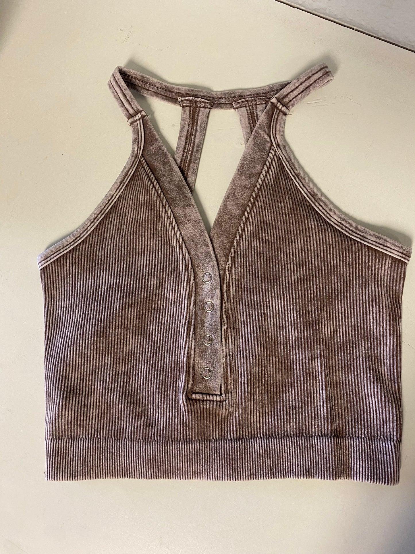 Hailey Button Crop Top