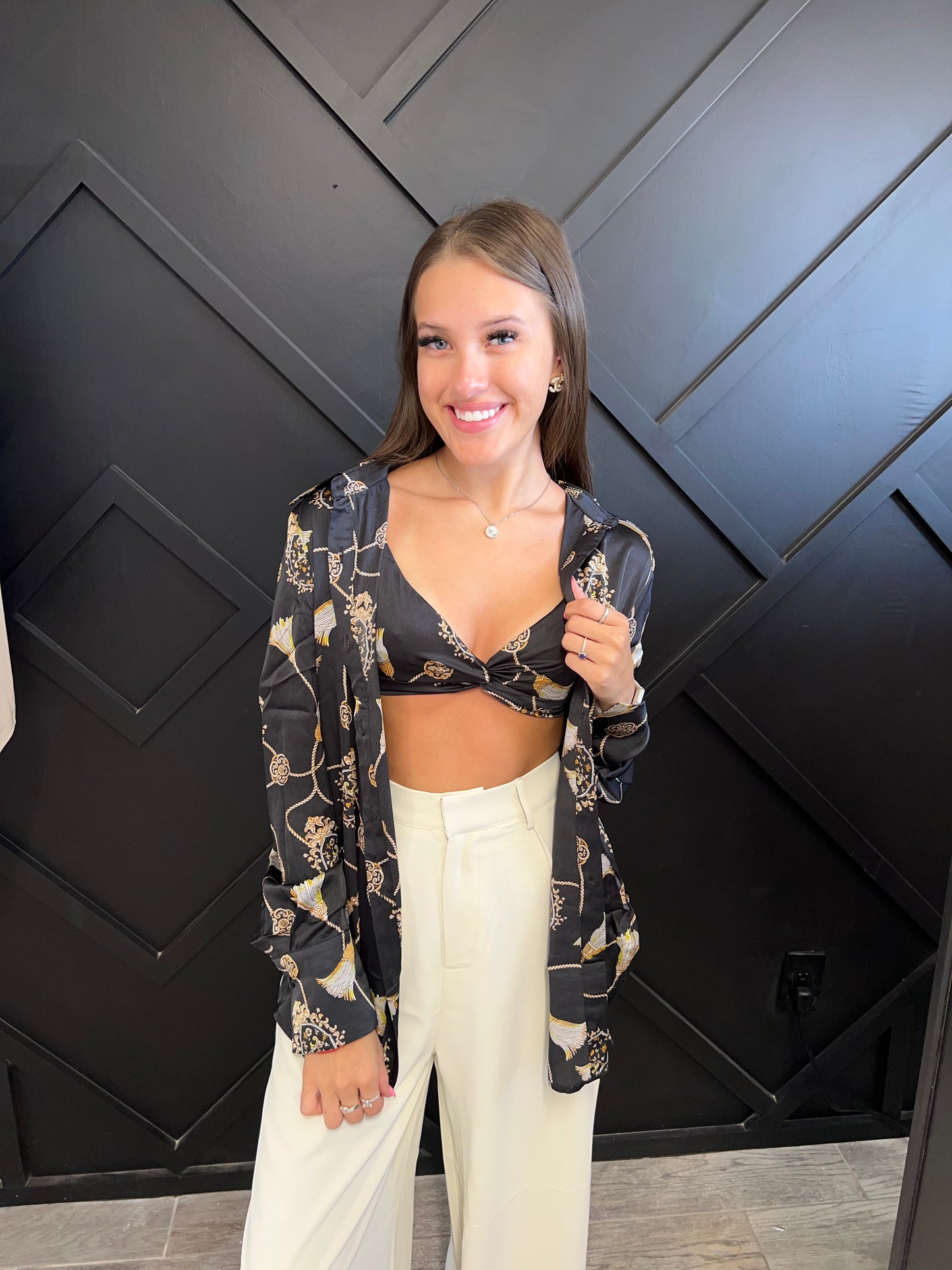 Classy brami & satin button up