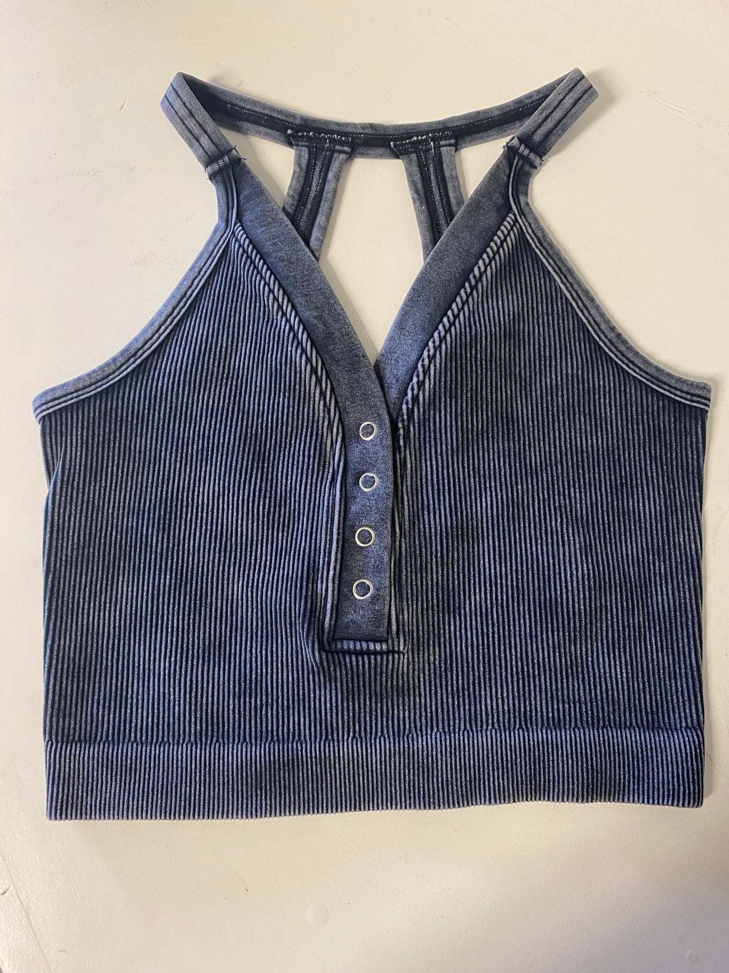 Hailey Button Crop Top