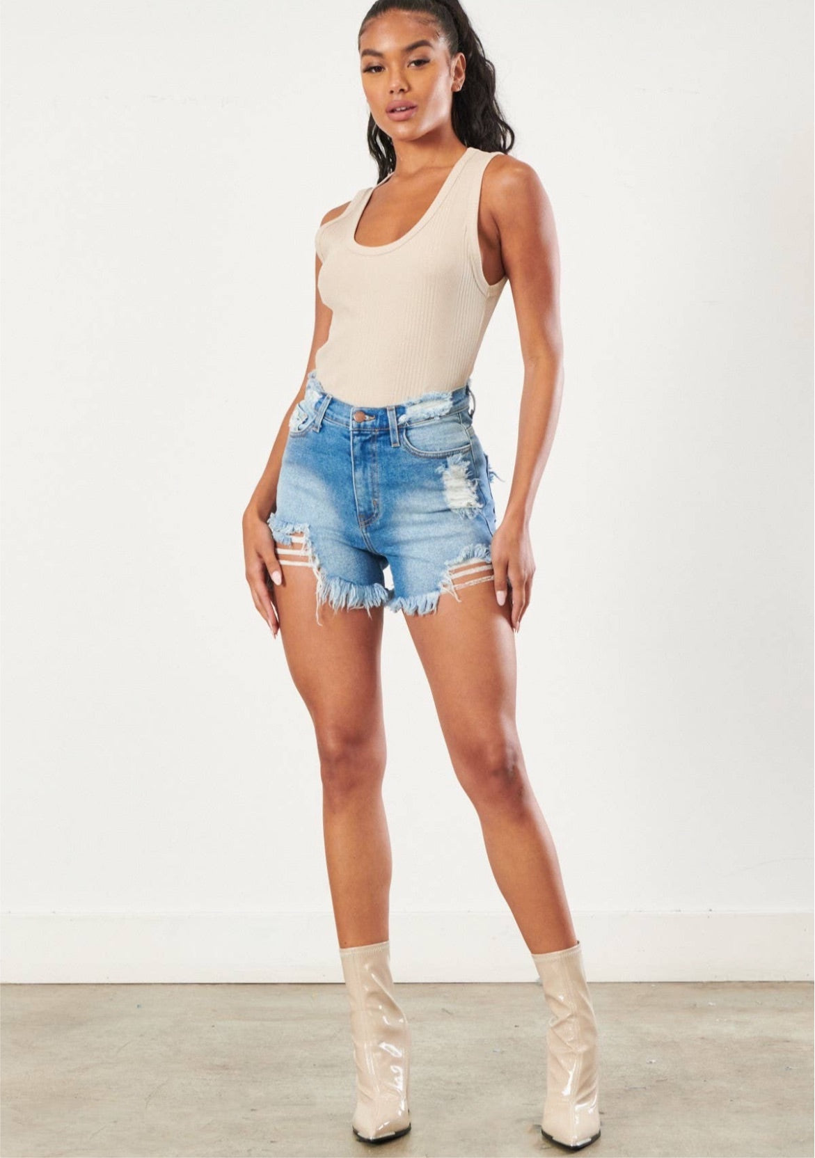 High Waisted Denim Cutoffs