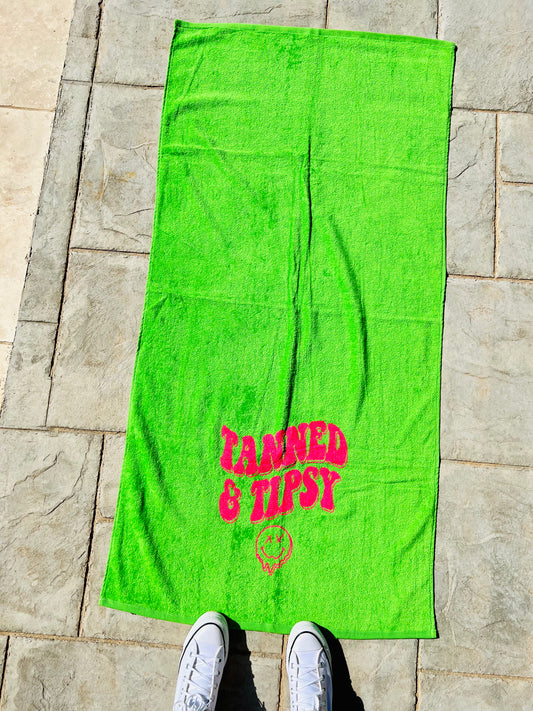 Tanned & Tipsy Beach Towel