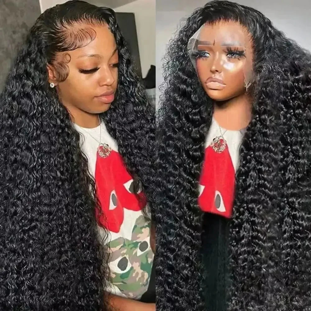 Long Deep Wave Human Hair Lace Front Wig