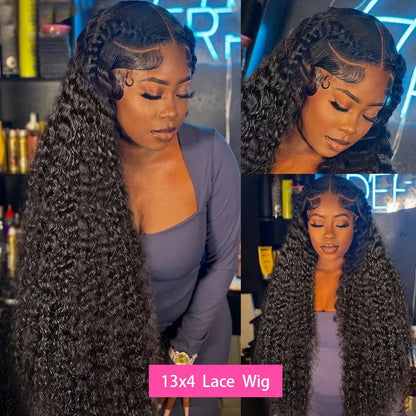 Long Deep Wave Human Hair Lace Front Wig