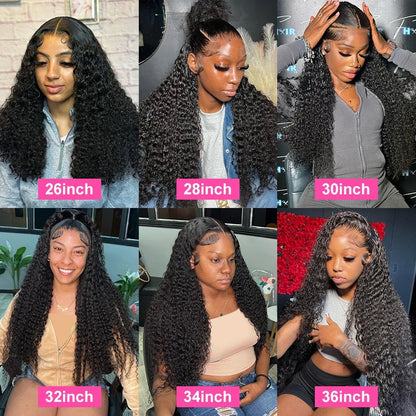 Long Deep Wave Human Hair Lace Front Wig