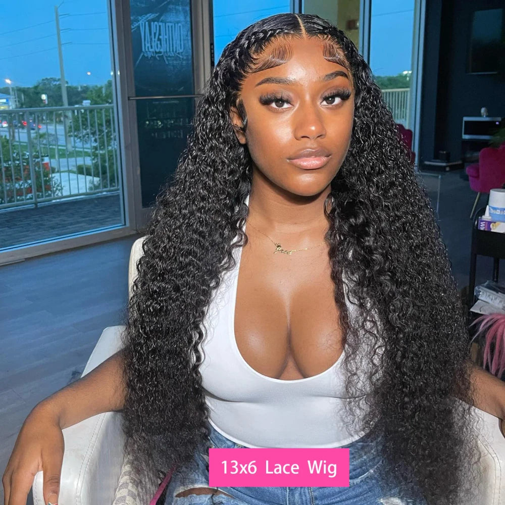 Long Deep Wave Human Hair Lace Front Wig