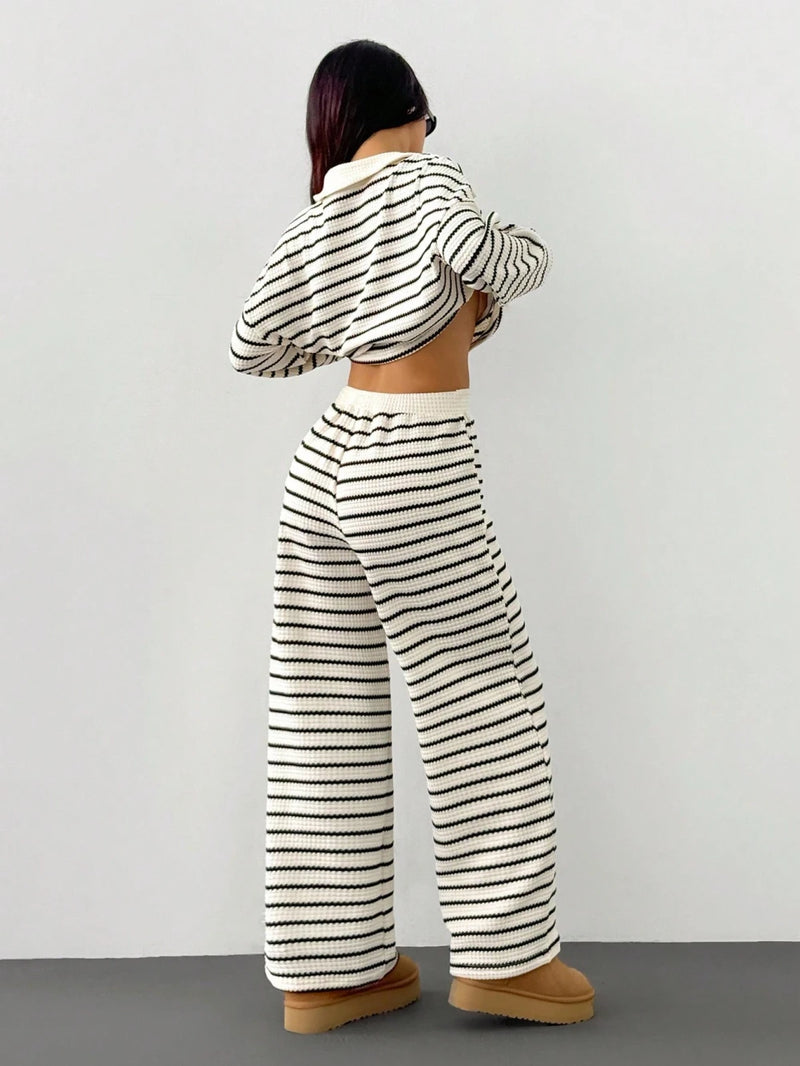 Striped Knit Loungewear Set