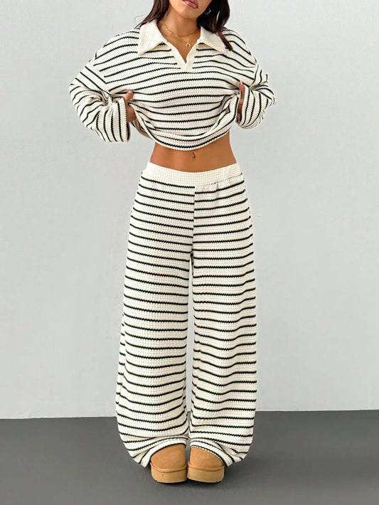 Striped Knit Loungewear Set