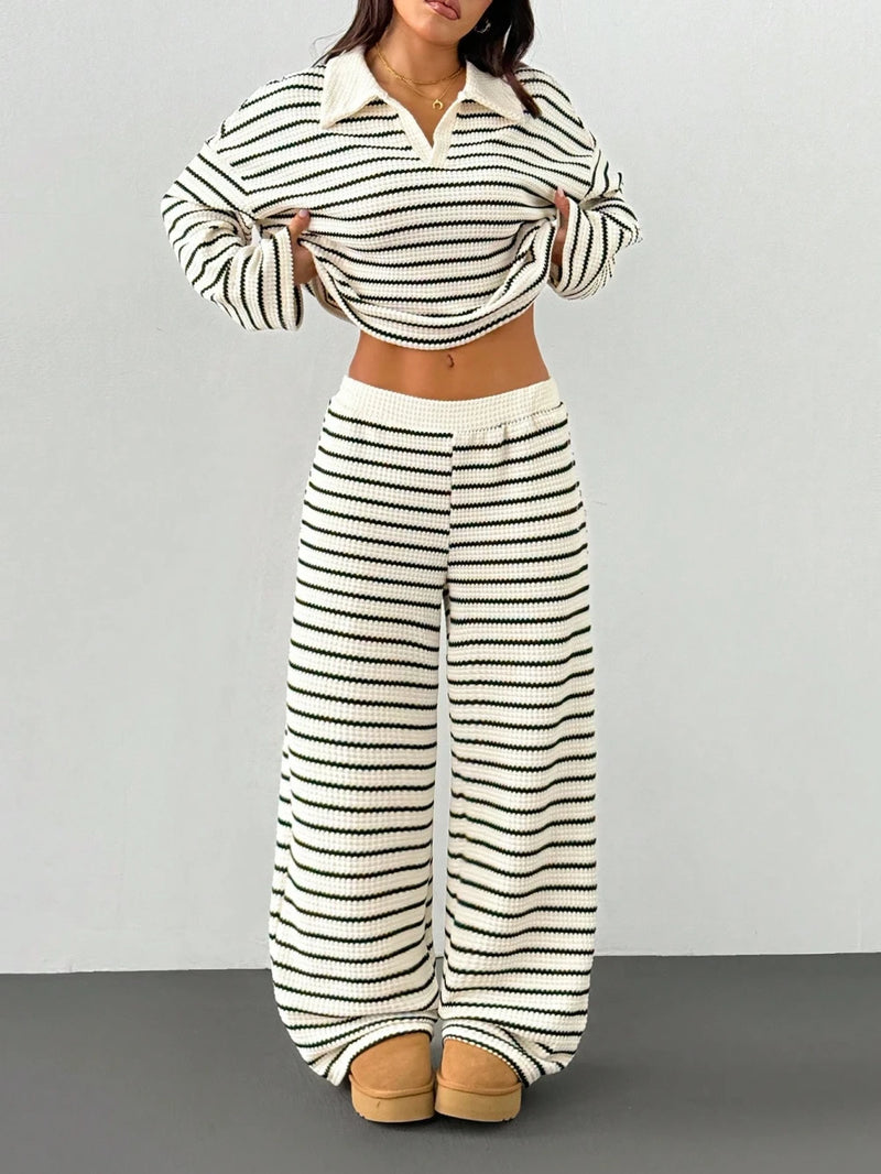 Striped Knit Loungewear Set