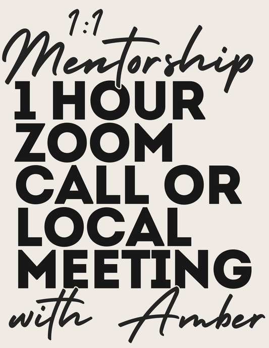1:1 Mentorship with Amber - 1 Hour Zoom Call or Local Meetup - Book Your Time