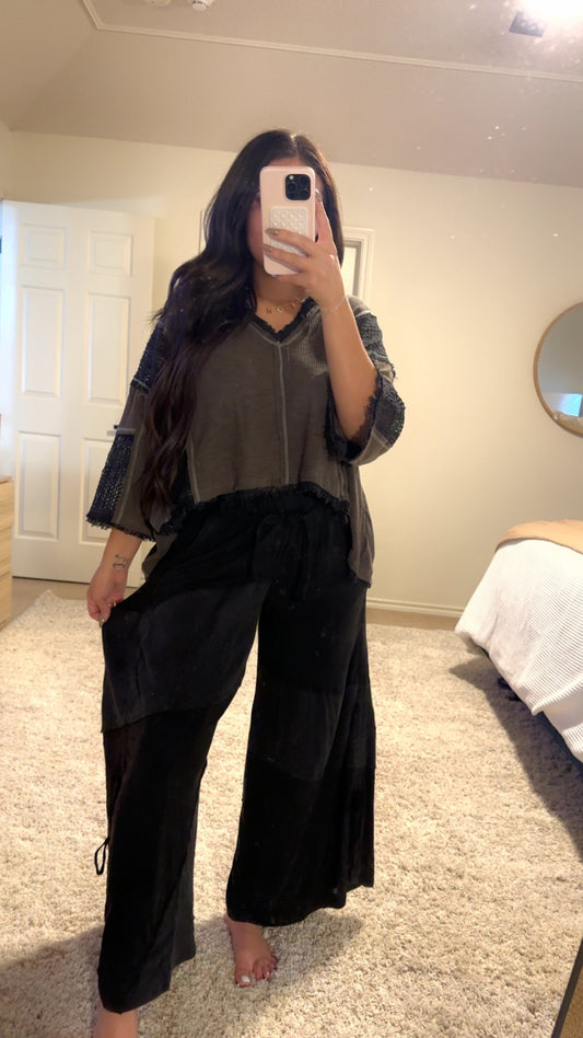 charcoal boho pants