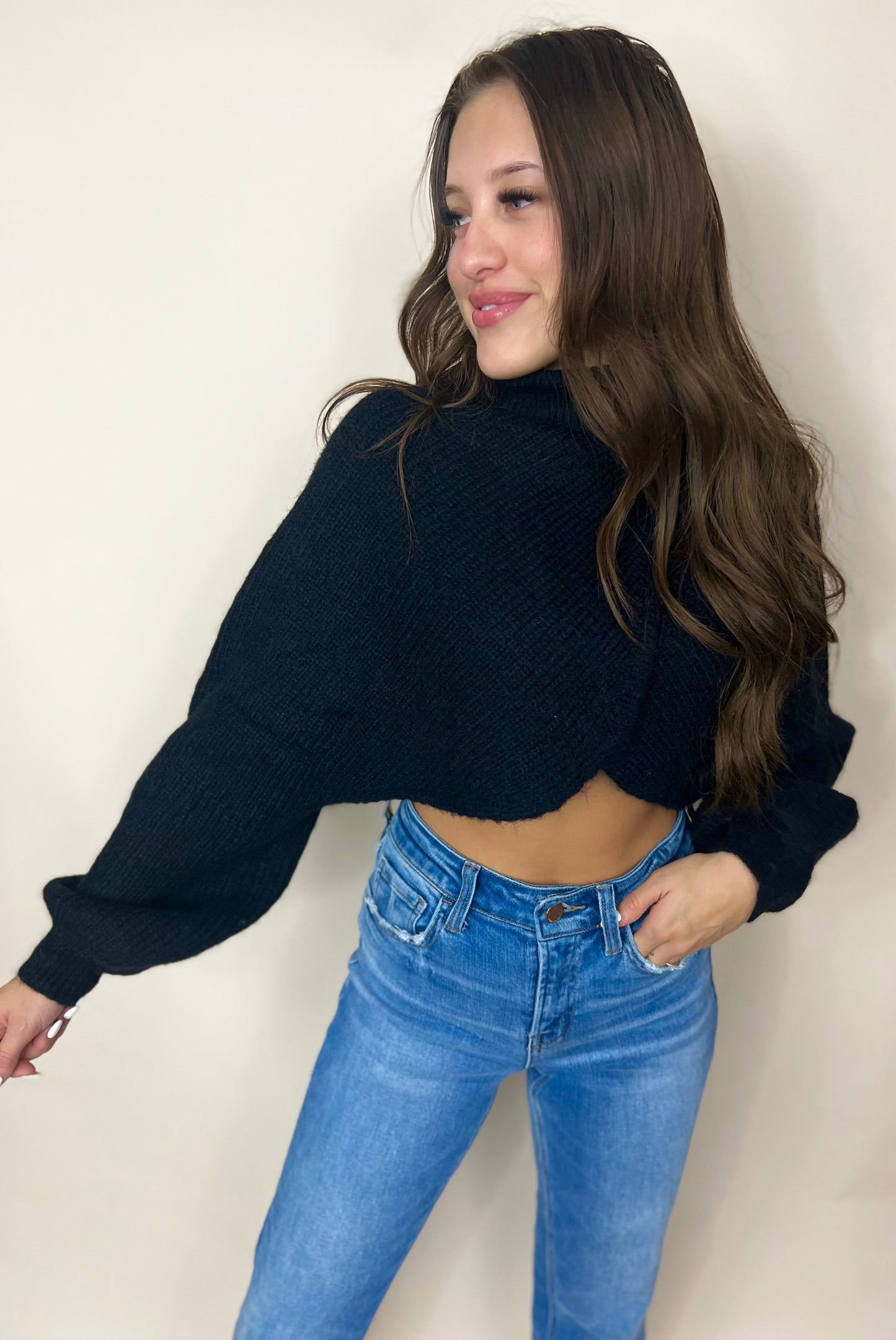 Caught up cropped sweater