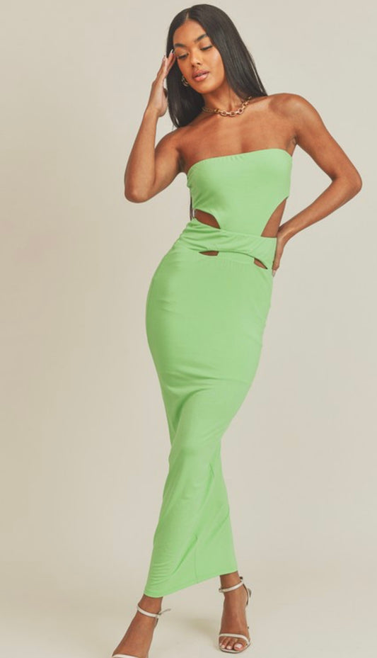 Lucy lime strapless dress