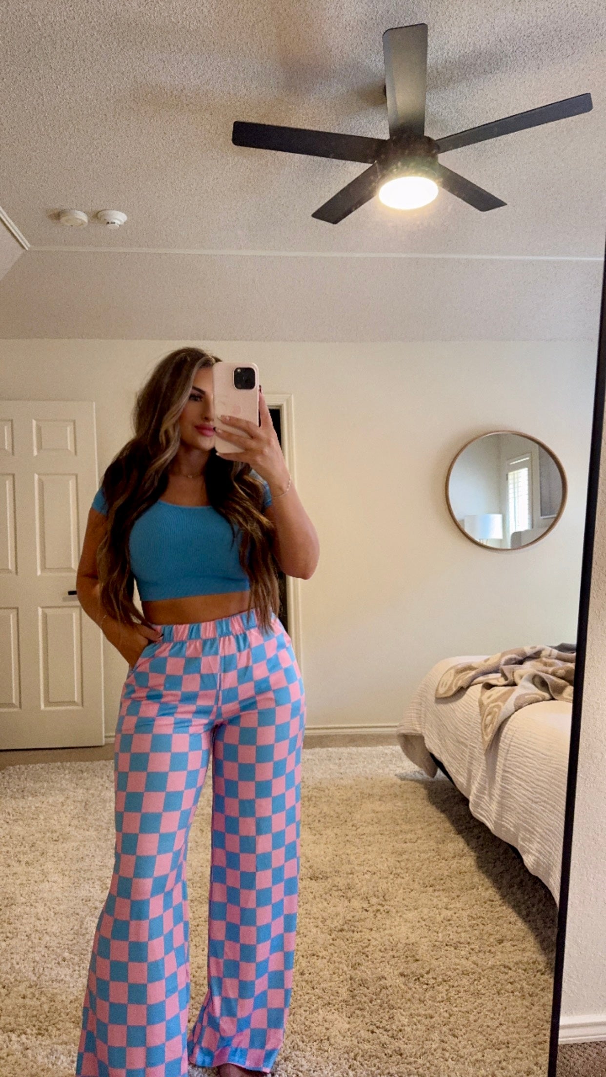 Pink/Blue checker pants