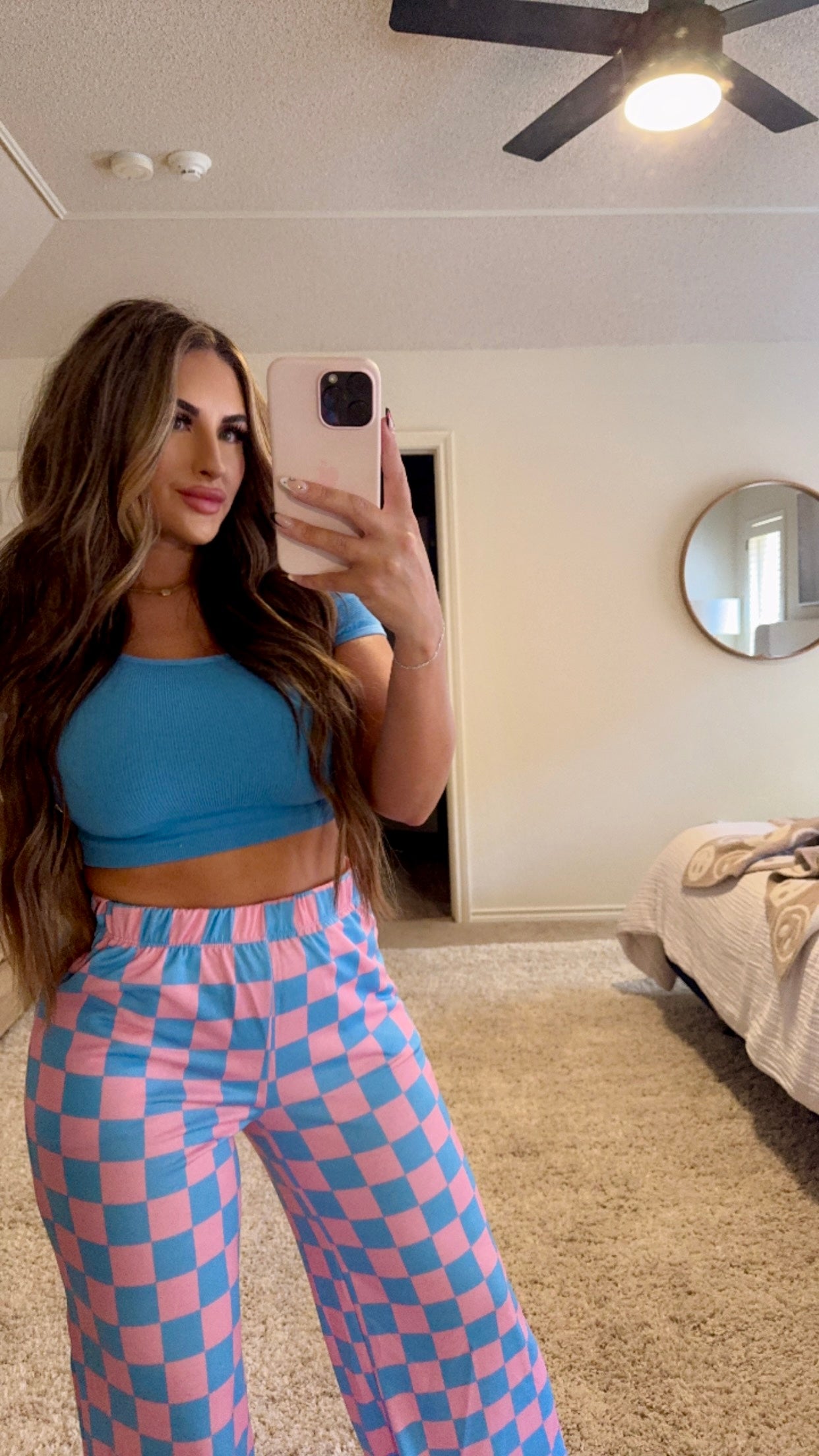 Pink/Blue checker pants