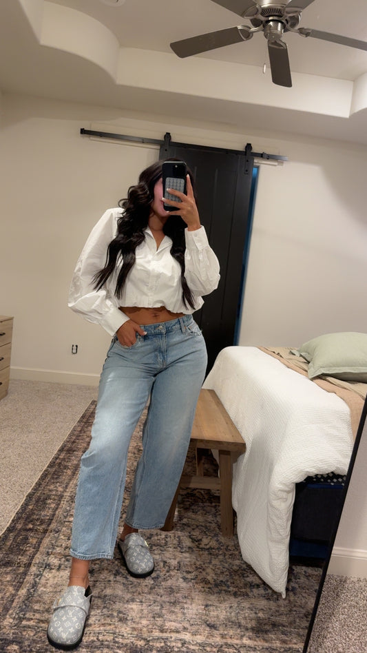 White Hot Button Top