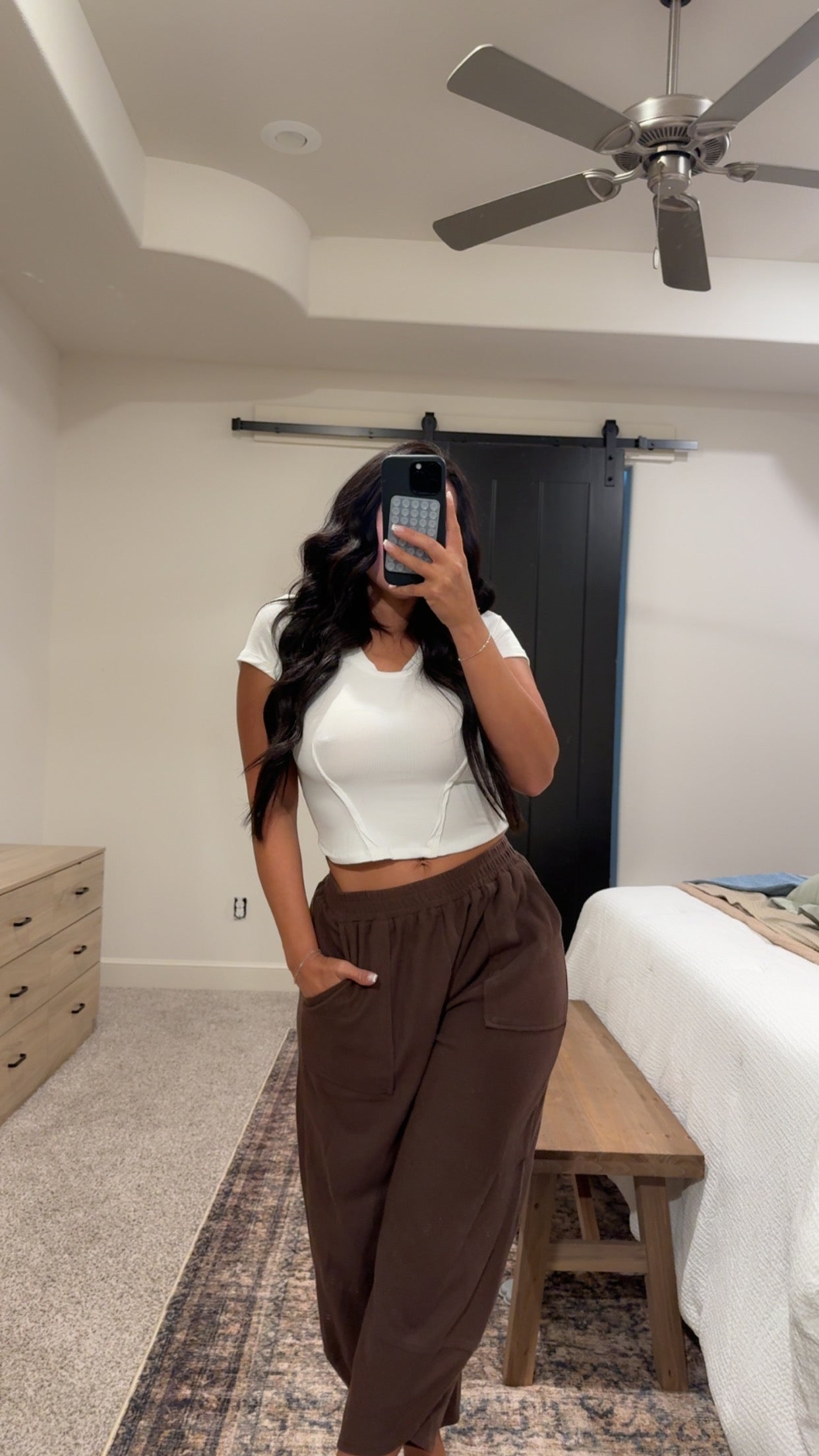Raw hemmed white crop top