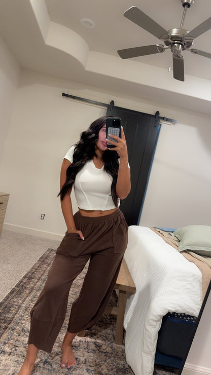 Raw hemmed white crop top