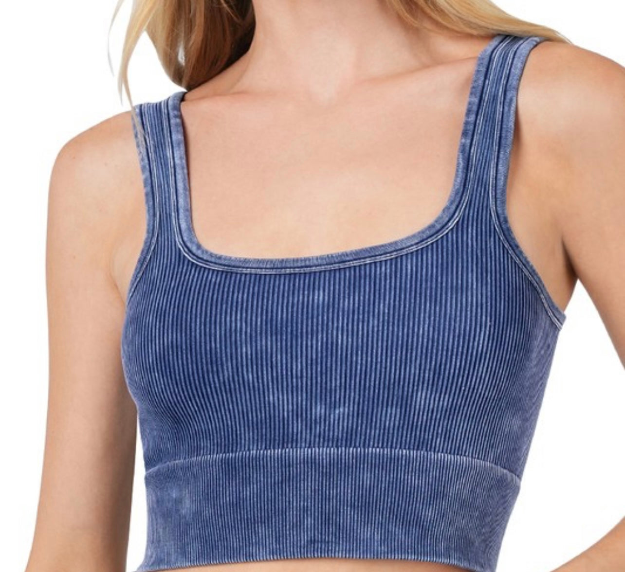 Washed navy cami top
