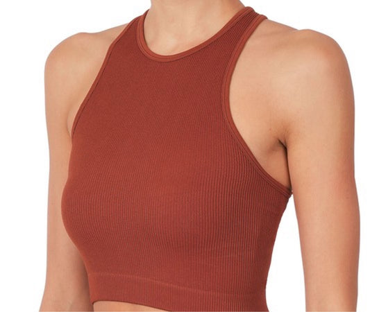 Dark Rust High Neck Crop