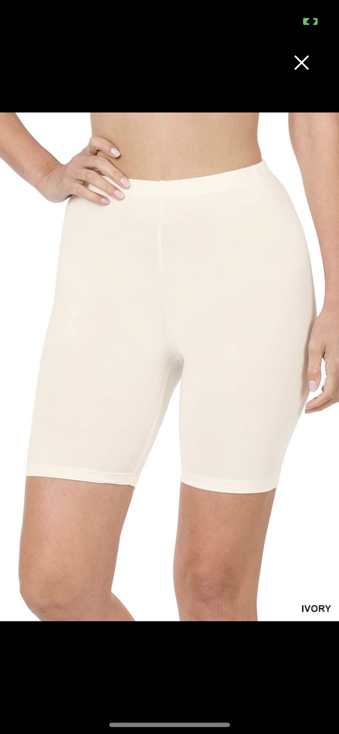 Ivory biker shorts
